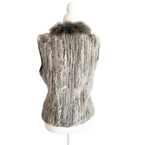 What Goes Around Comes Around Rabbit Fur Vest Small Grey - Picture 6 of 9